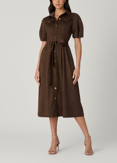 Mara Espresso Suede Dress