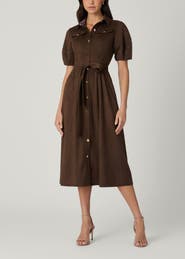 Shoshanna Mara Espresso Suede Dress