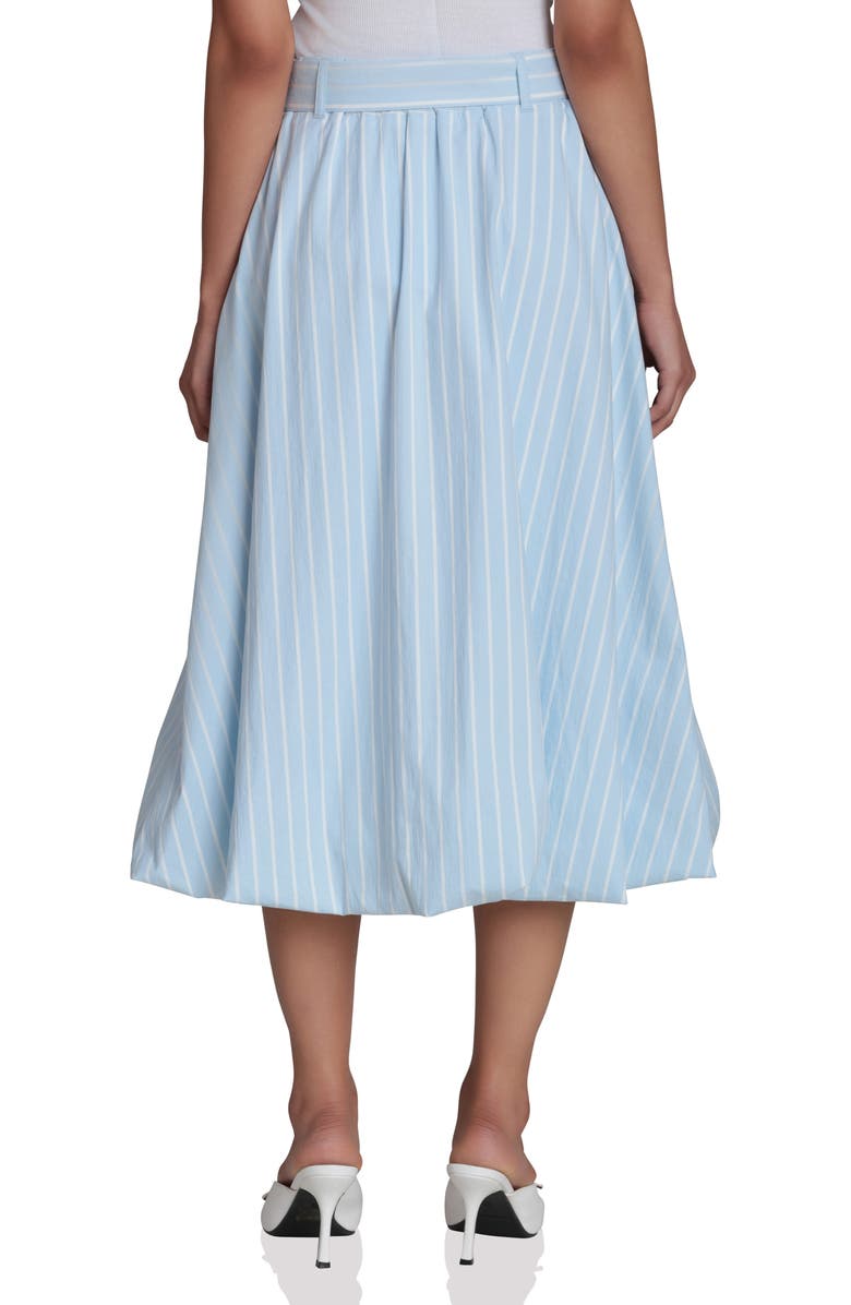 Bagatelle Belted Bubble Hem A-Line Skirt, Alternate, color, Blue White Stripe