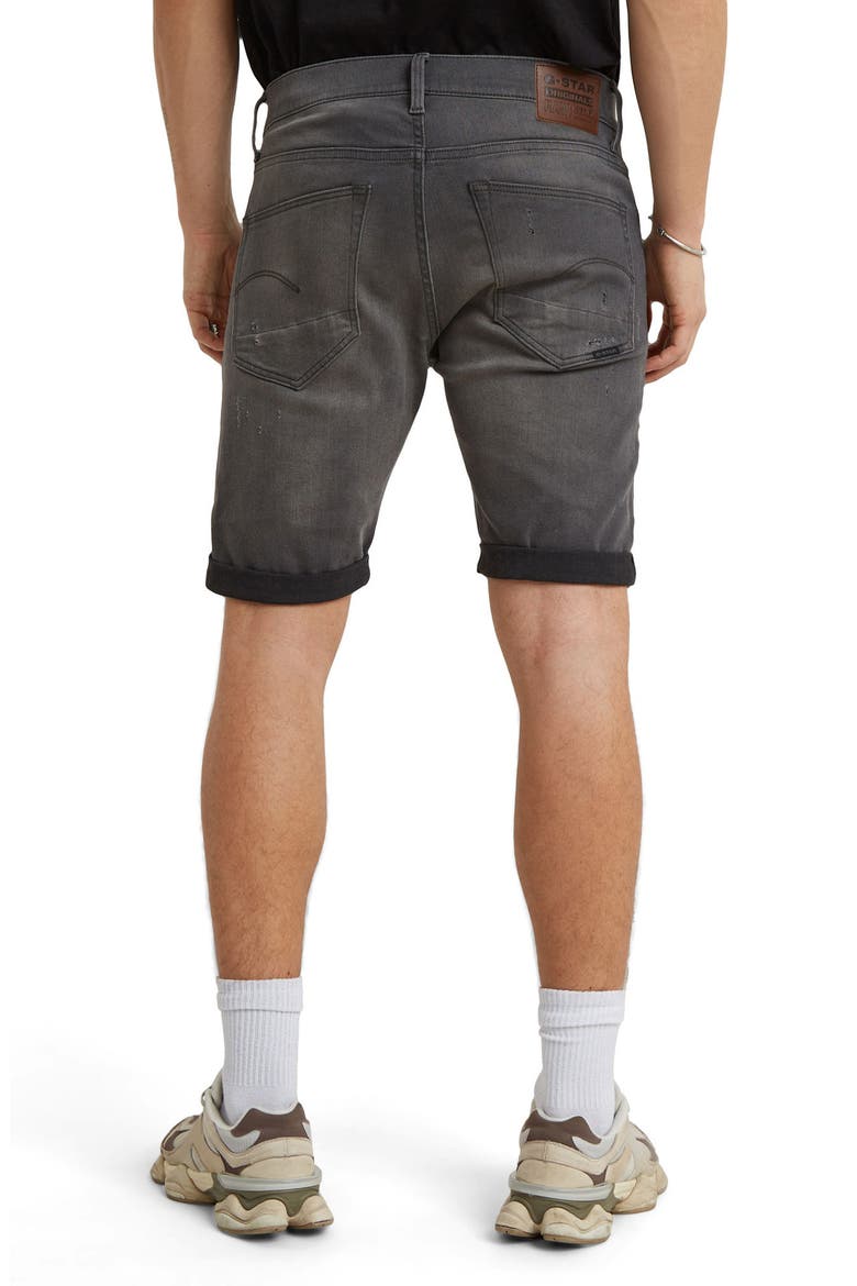3301 Slim Denim Shorts, Alternate, color, LT AGED DESTROY