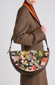 Dries Van Noten Embellished Silk & Viscose Shoulder Bag