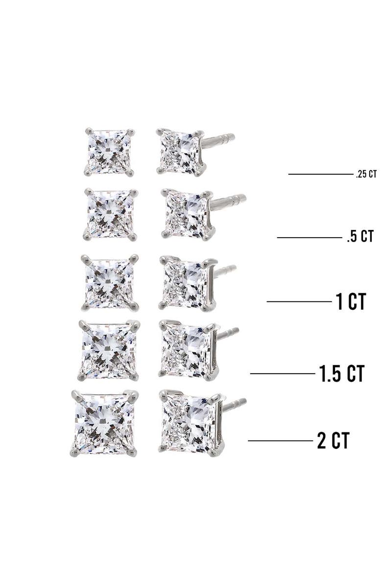 BY ADINA EDEN Lab Grown Diamond Princess Cut Four Prong Stud Earring 14K, Alternate, color,