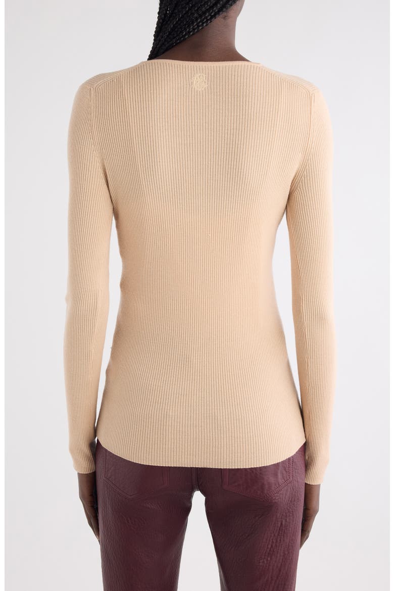 Fitted Wool Rib Henley Sweater, Alternate, color, 6I6 HONEY PINK