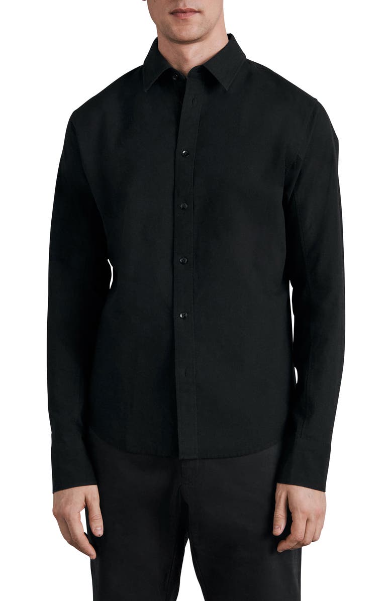 rag & bone ICONS Fit 2 Slim Fit Engineered Button-Up Shirt, Main, color, Black