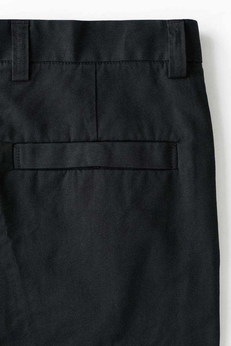 Relaxed Fit Cotton And Lyocell Tailored Trousers, Alternate, color, Black
