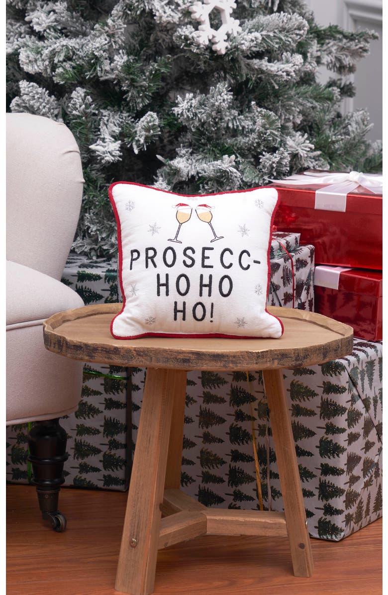 C&F Home Christmas "Prosec HO HO HO" Cotton Blend Mini Accent Pillow 10" x 10", Alternate, color, 