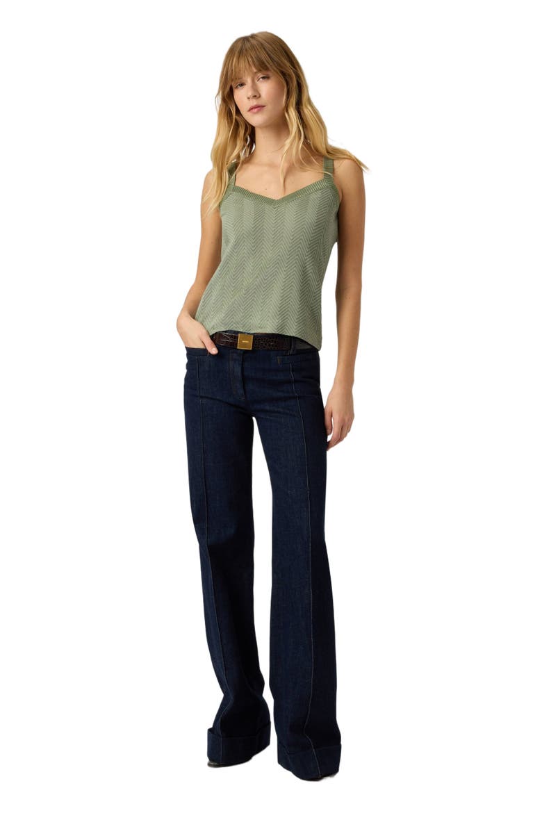 Sleeveless Zigzag Knit Top, Main, color, Green