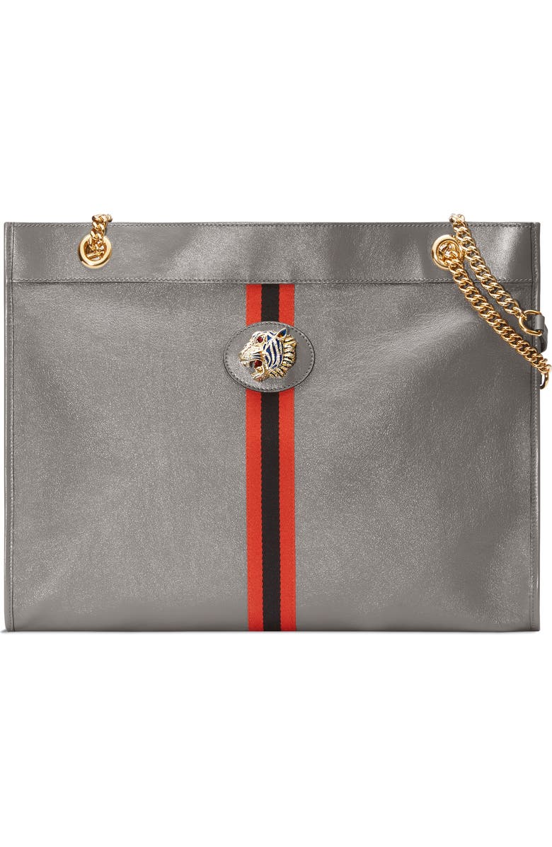 Gucci Large Leather Tote, Main, color,