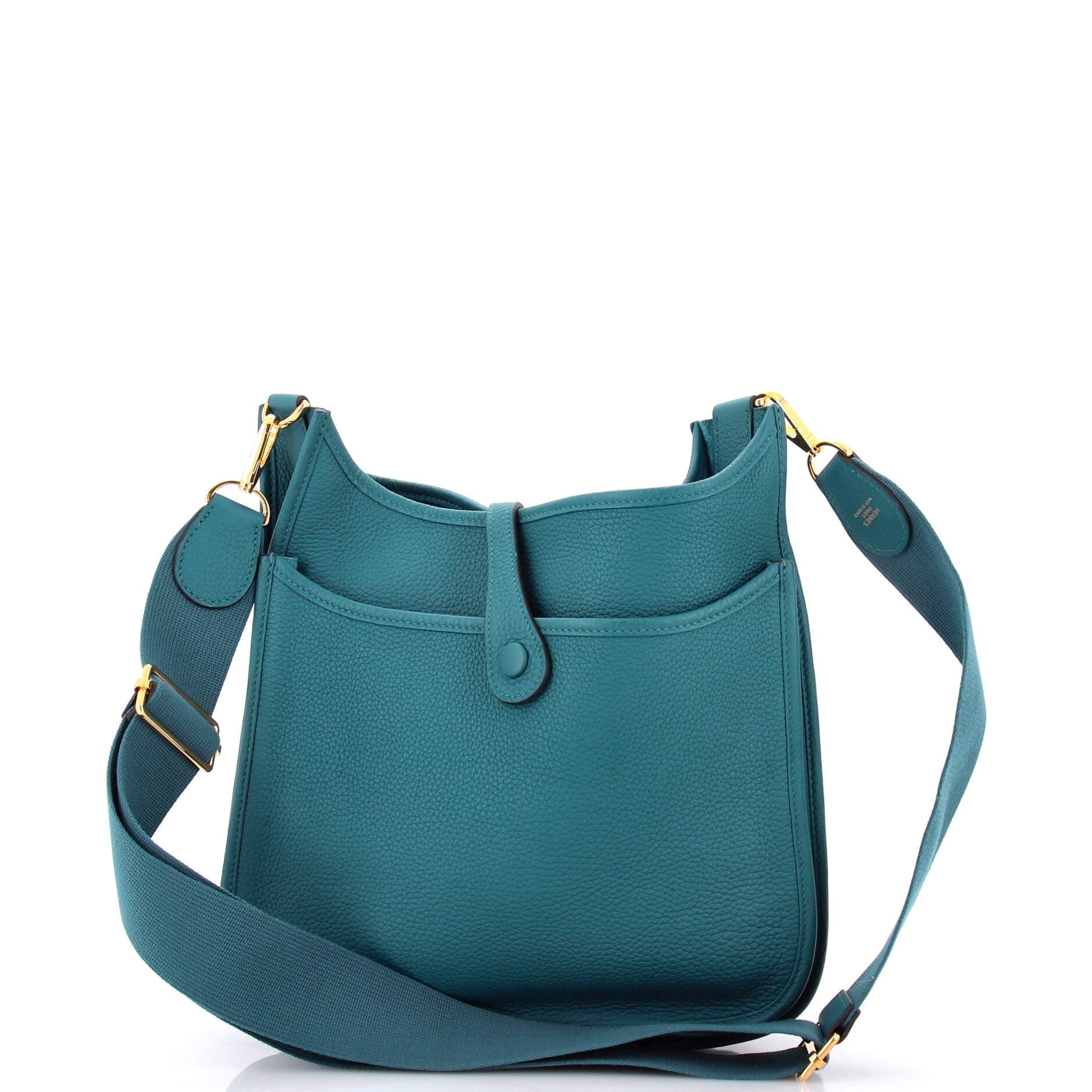 Pre-Owned Hermes Evelyne Bag Gen III Clemence PM, Alternate, color, Vert Bosphore