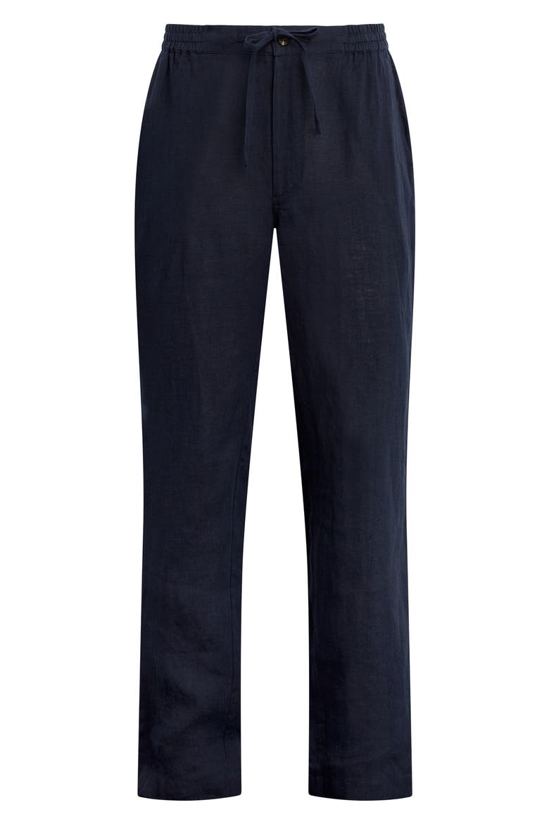 Linen Drawstring Pants, Alternate, color, BARITONE BLUE