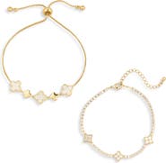 EYE CANDY LOS ANGELES Imani 2-Pack Cubic Zirconia & Enamel Slider Bracelets