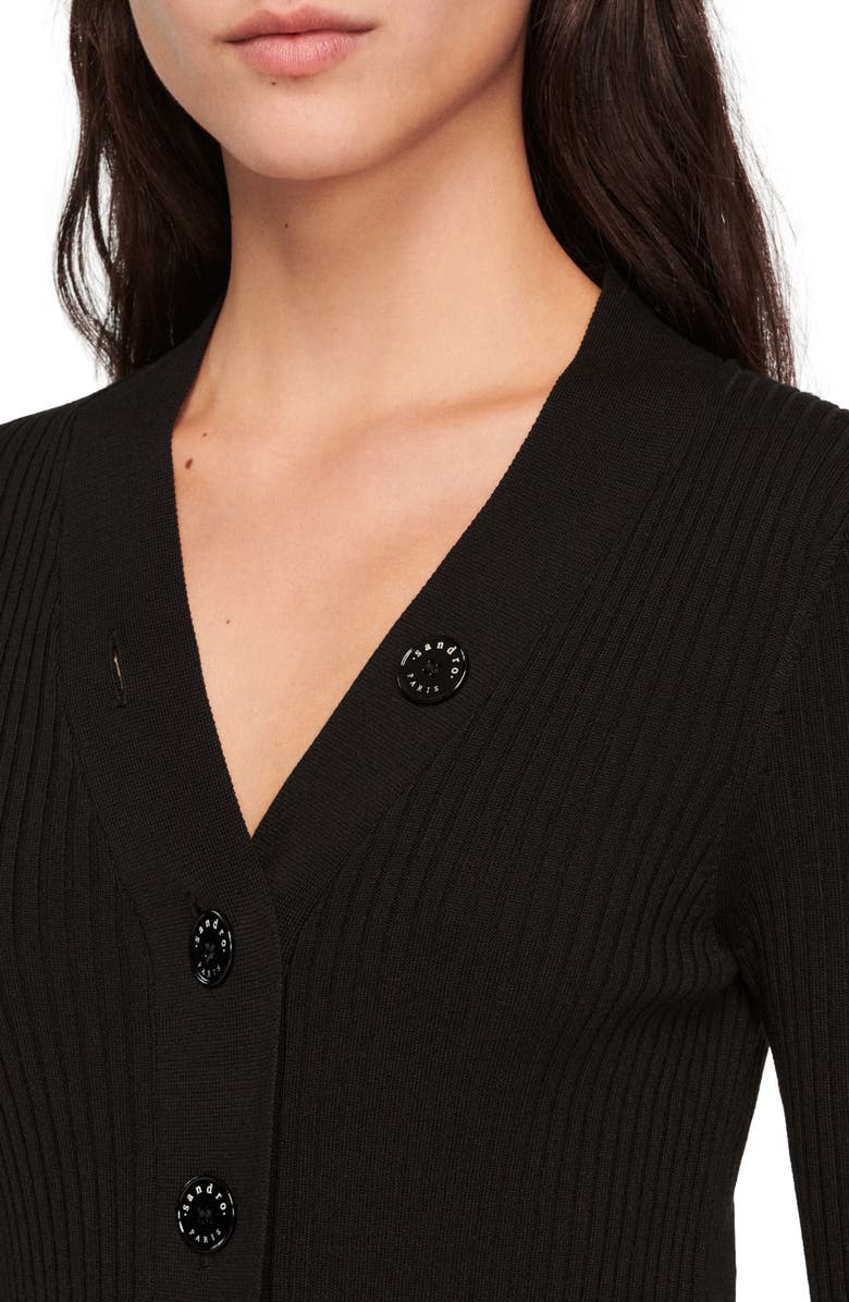 SANDRO Cardigan in certified viscose, Alternate, color, 