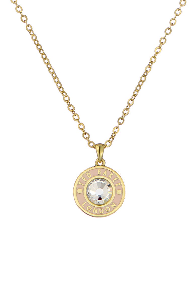 Ted Baker Cherlie Crystal Button Pendant Necklace, Main, color, 