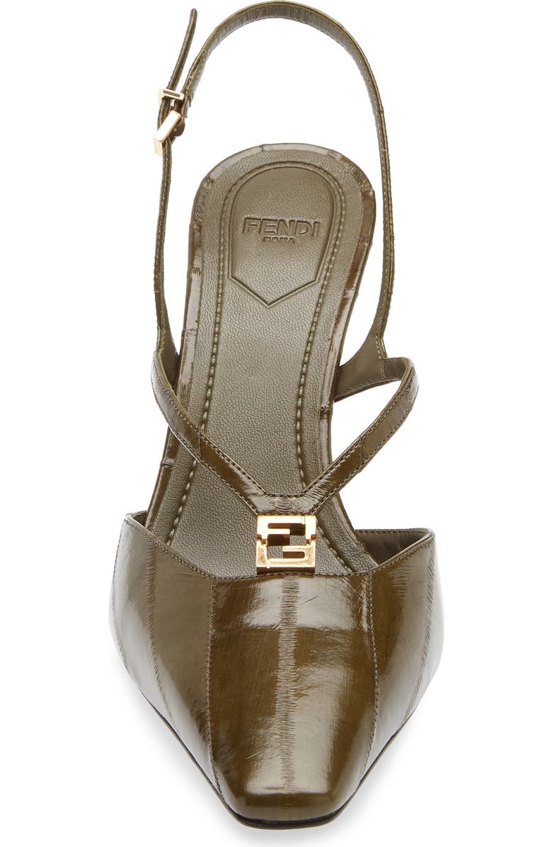 Fendi FFold Genuine Eel Pump, Alternate, color, Olive