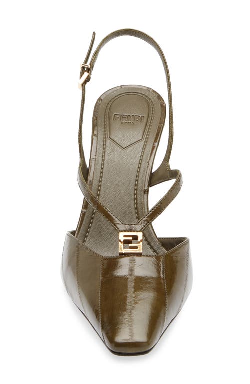 Fendi Ffold Genuine Eel Pump In Green
