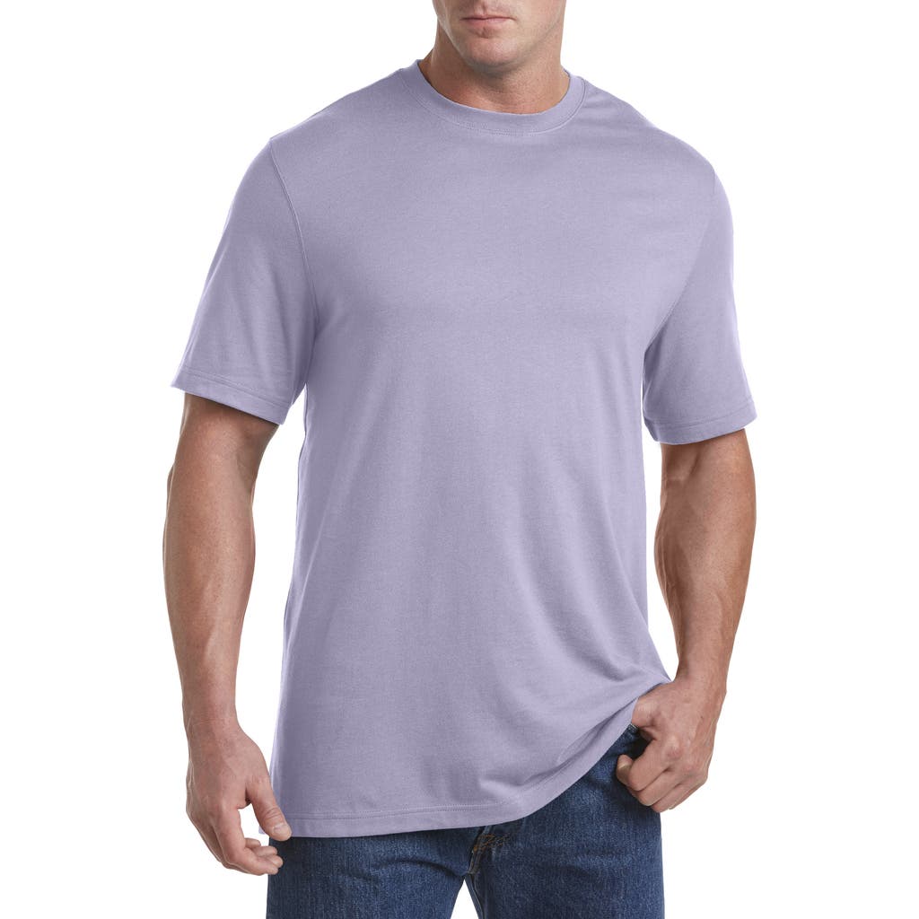 Harbor Bay By Dxl Moisture-wicking Jersey T-shirt In Lavender Gray