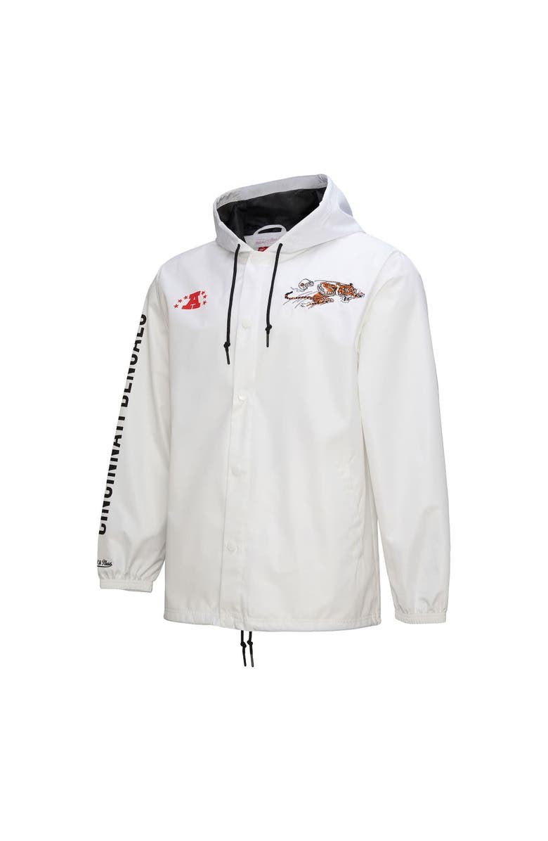 Mitchell & Ness Men's Mitchell & Ness  White Cincinnati Bengals Vintage Logo Coaches Full-Snap Hoodie Jacket, Alternate, color, 