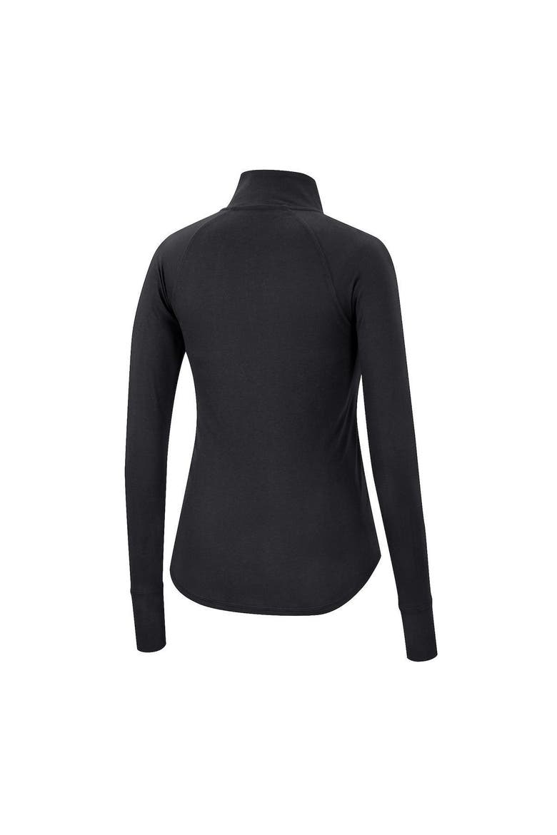 Women's Colosseum Black Oregon Ducks Core Quinn Raglan Quarter-Zip Top, Alternate, color, Black