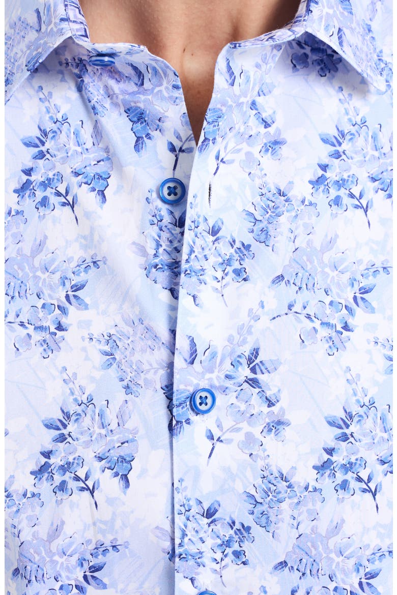 Earlston Short Sleeve Cotton Button-Up Shirt, Alternate, color, LIGHT BLUE