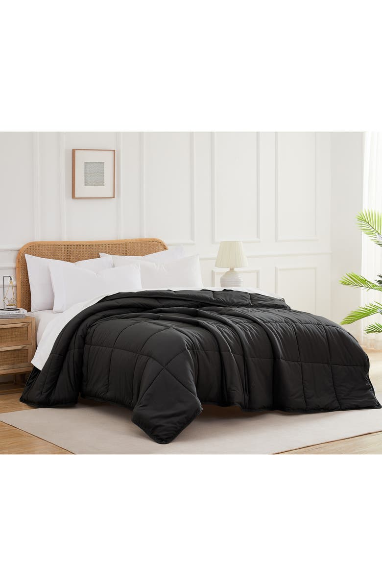 SOUTHSHORE FINE LINENS Vilano Down Alternative Comforter, Alternate, color, Black