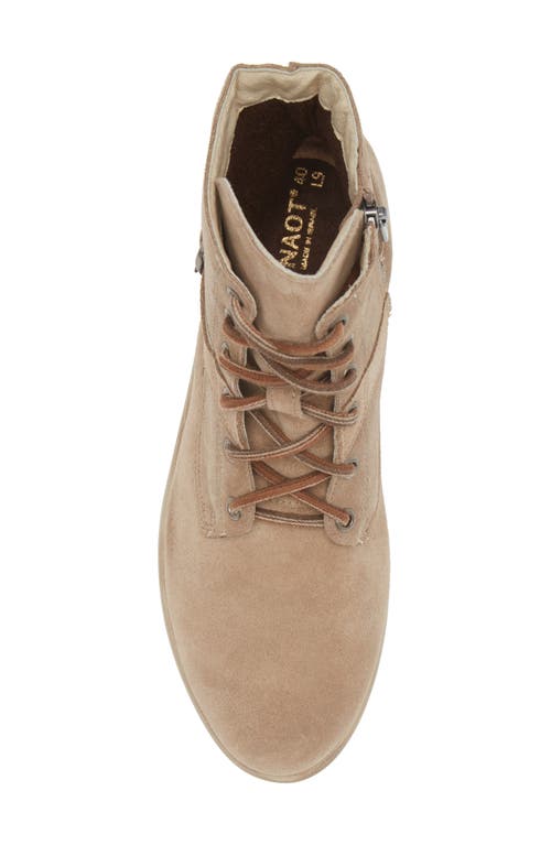 Naot Alize Zip Combat Boot In Almond Suede