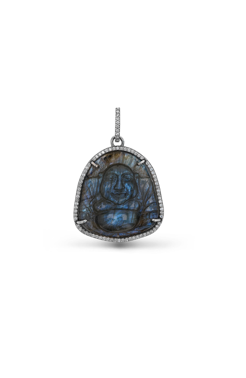 Labradorite Buddha Pendant