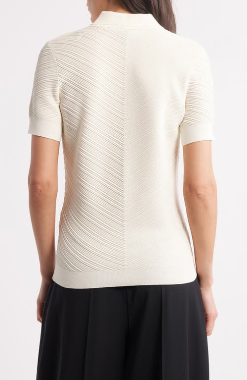 Shop Hugo Boss Boss Fointa Rib Polo In Soft Cream