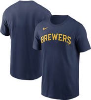 Nike Men's Nike Navy Milwaukee Brewers Team Wordmark T-Shirt