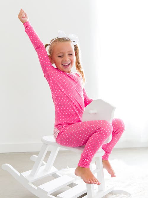 Rufflebutts Softsnooze Toddler Girls Ruffle Long Sleeve Pajama Set In Pink