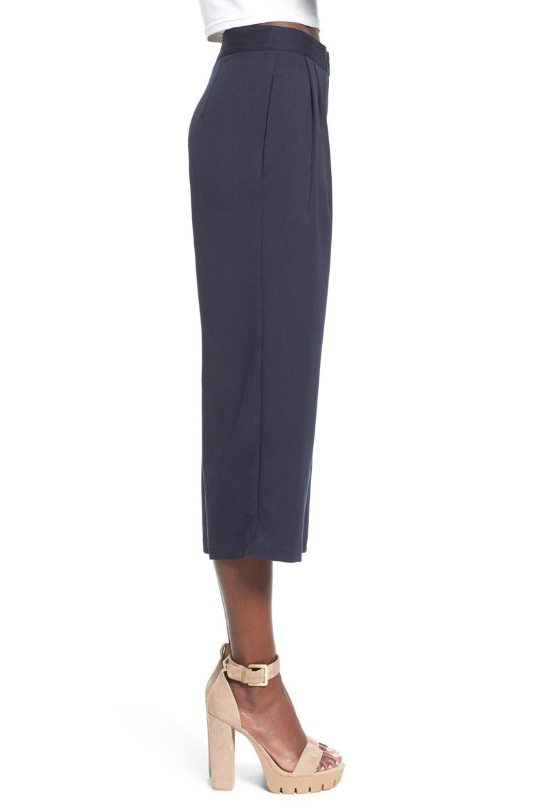 Pleated Culottes, Alternate, color, NAVY