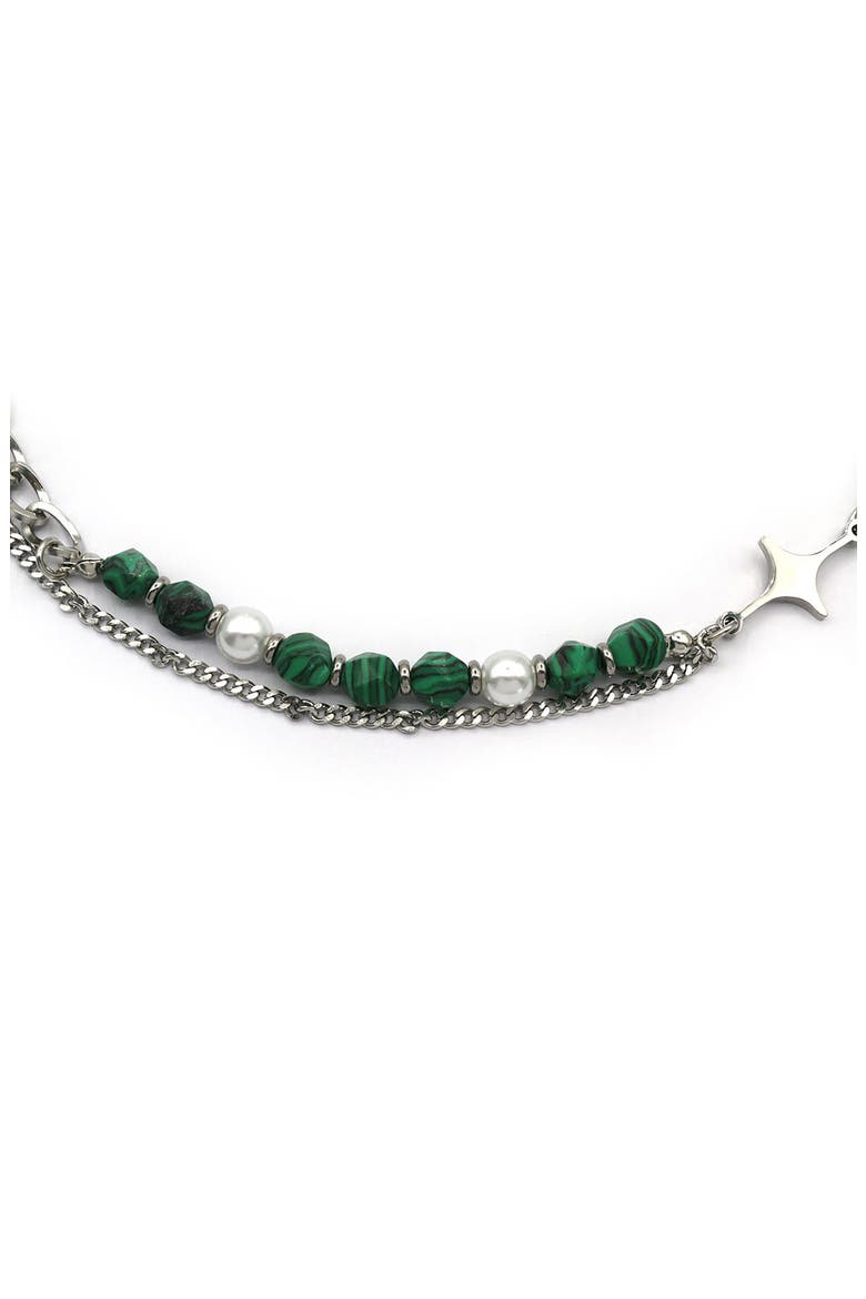 Beaded Layered Necklace, Alternate, color, SILVER