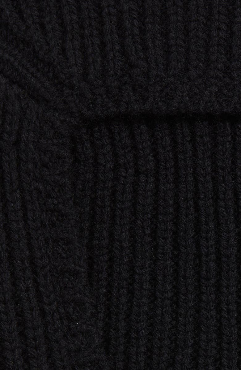 Rick Owens Sphinx Skull Rib Virgin Wool Balaclava, Alternate, color, Black