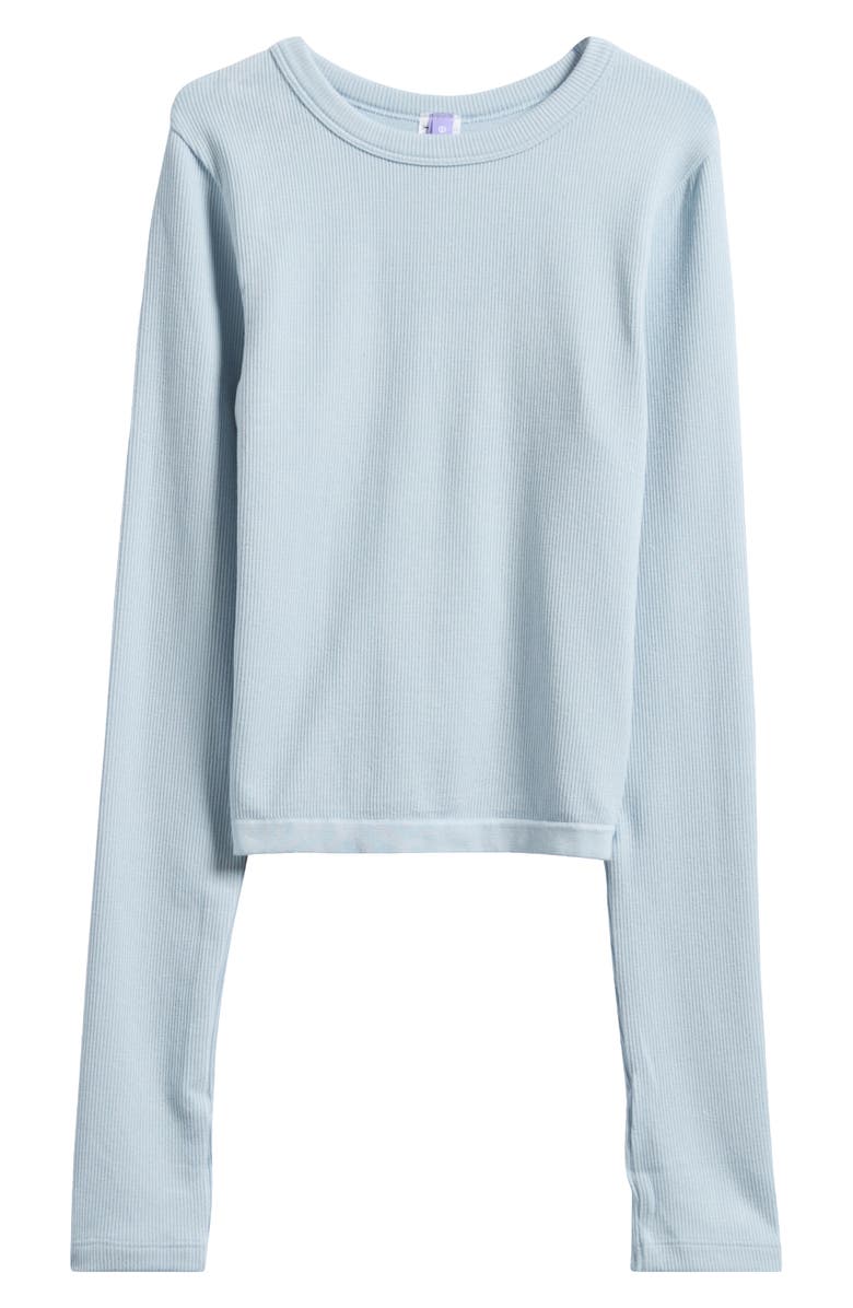 Florence by Mills Softie Seamless Long Sleeve Crop T-Shirt, Alternate, color, Powder Blue