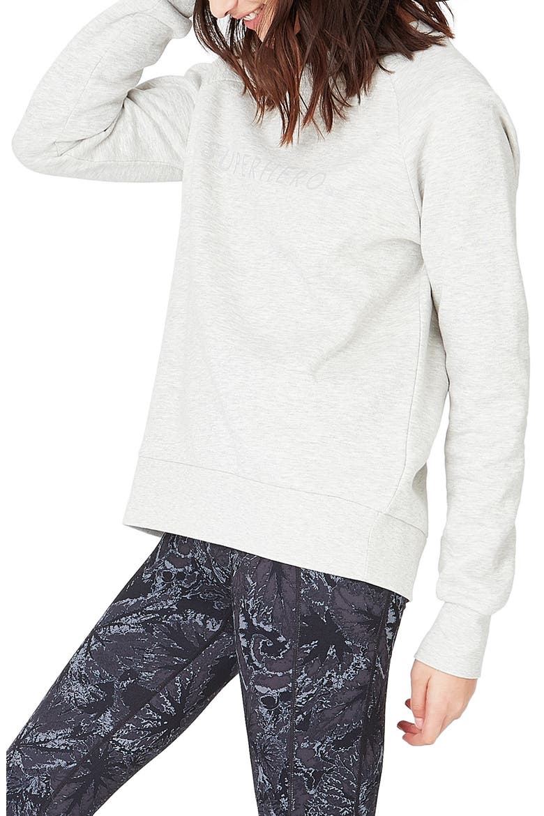 Superhero Sweatshirt, Alternate, color, OATMEAL MARL