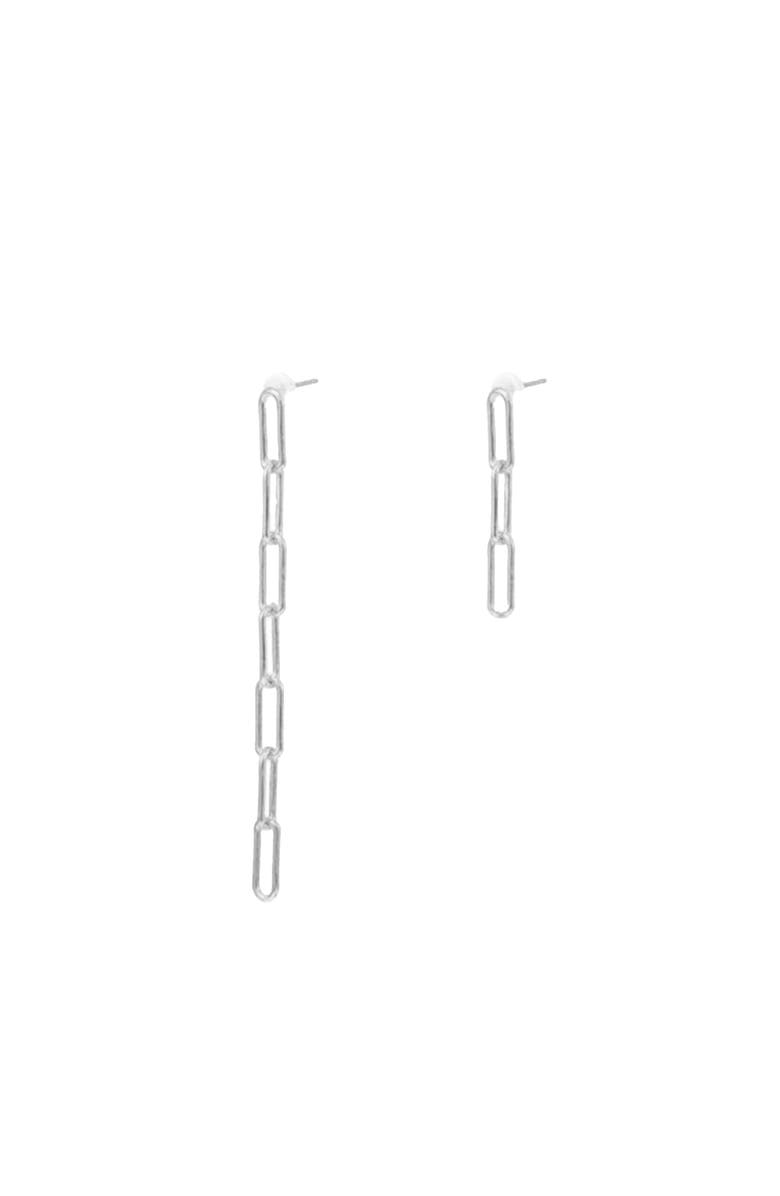 Bearfruit Jewelry Sterling Silver 18k Gold Plated Amelia Mismatching Chain Earrings, Alternate, color, Silver