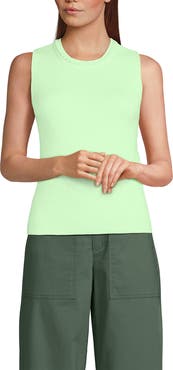Lands' End Cotton Viscose Braided Neck Tank Sweater
