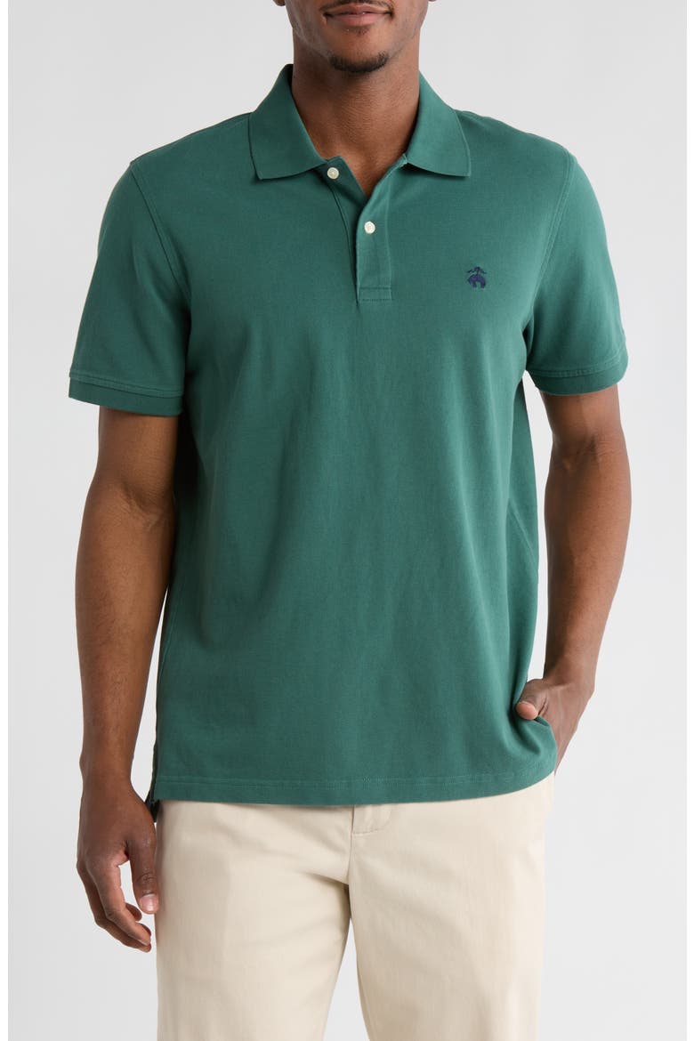 Slim Fit Piqué Polo, Main, color, MALLARD GREEN