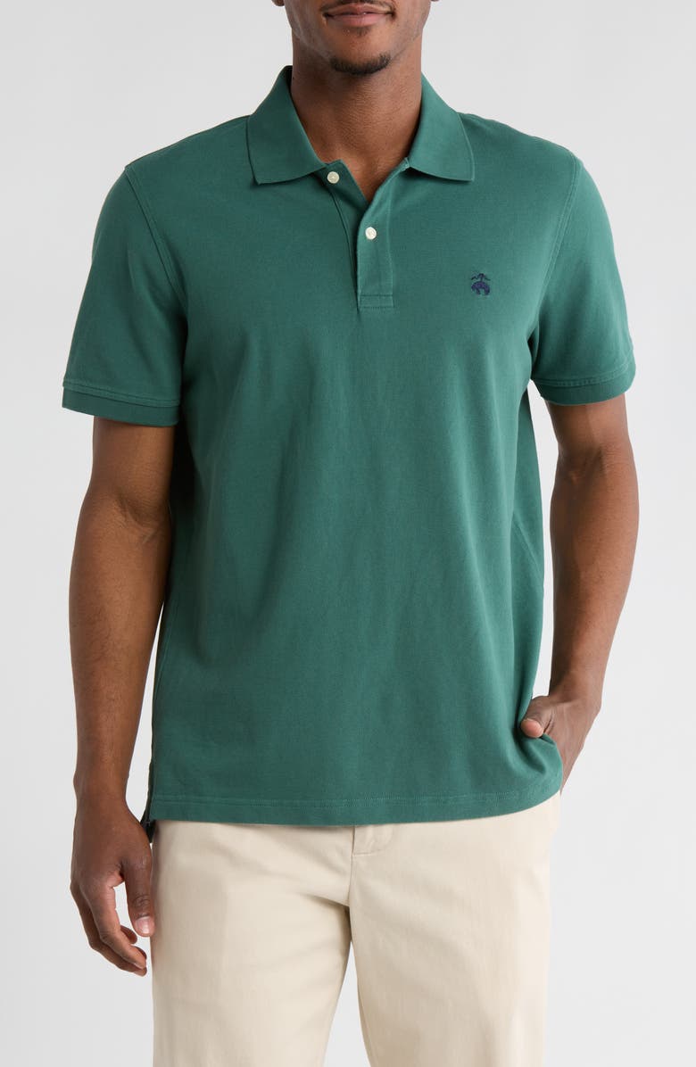Brooks Brothers Slim Fit Piqué Polo, Main, color, Mallard Green