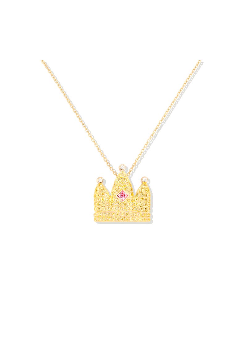 Juju Crown Charm Necklace, Main, color, Gold