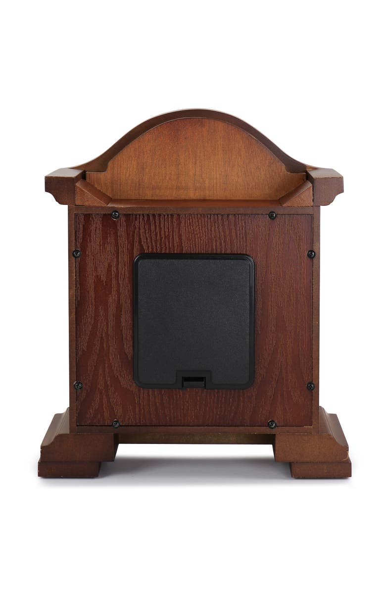 Bedford Clock Collection Mahogany Mantel Clock with Chimes, Alternate, color, Mahogany