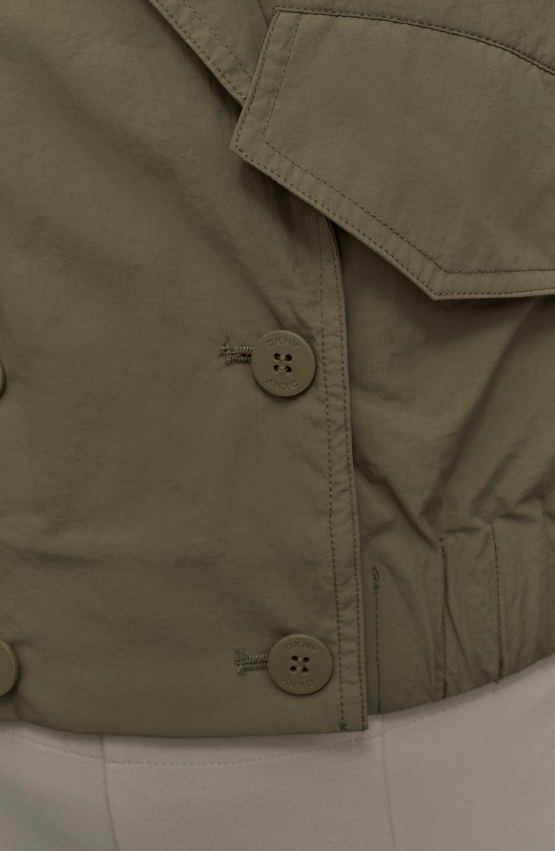 DKNY Crop Trench Jacket, Alternate, color, Utility Green
