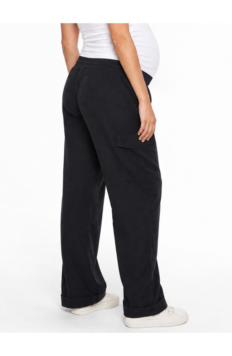 MOTHERHOOD MATERNITY Under the Belly Utility Cargo Relaxed Fit Pant, Alternate, color, Black