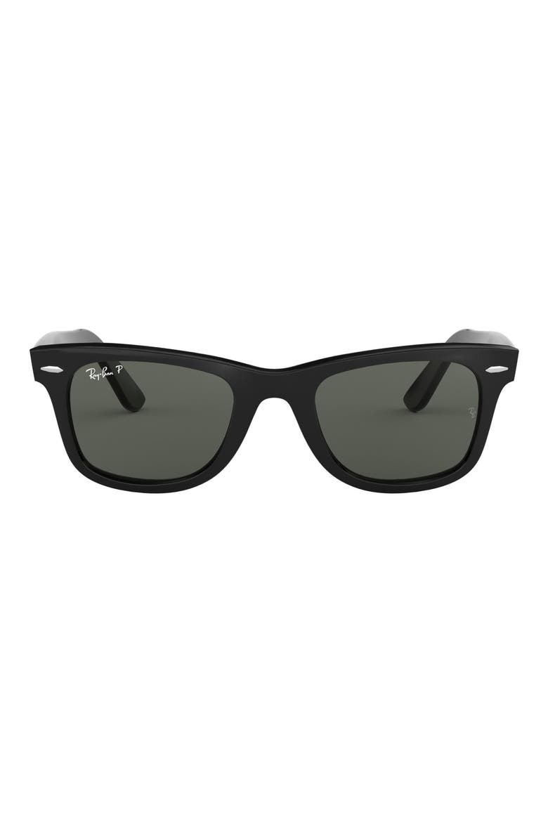 50mm Classic Wayfarer Polarized Sunglasses, Main, color, BLACK POLARIZED