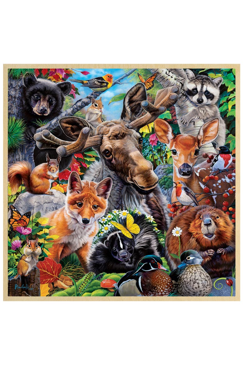 Woodland Friends 48 Piece Wood Puzzle, Alternate, color, Multicolor