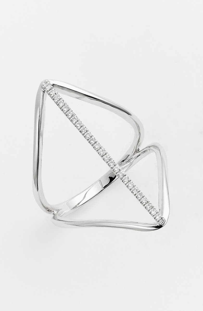 Bony Levy 'Prism' Diamond Pavé Elongated Bar Ring, Main, color,