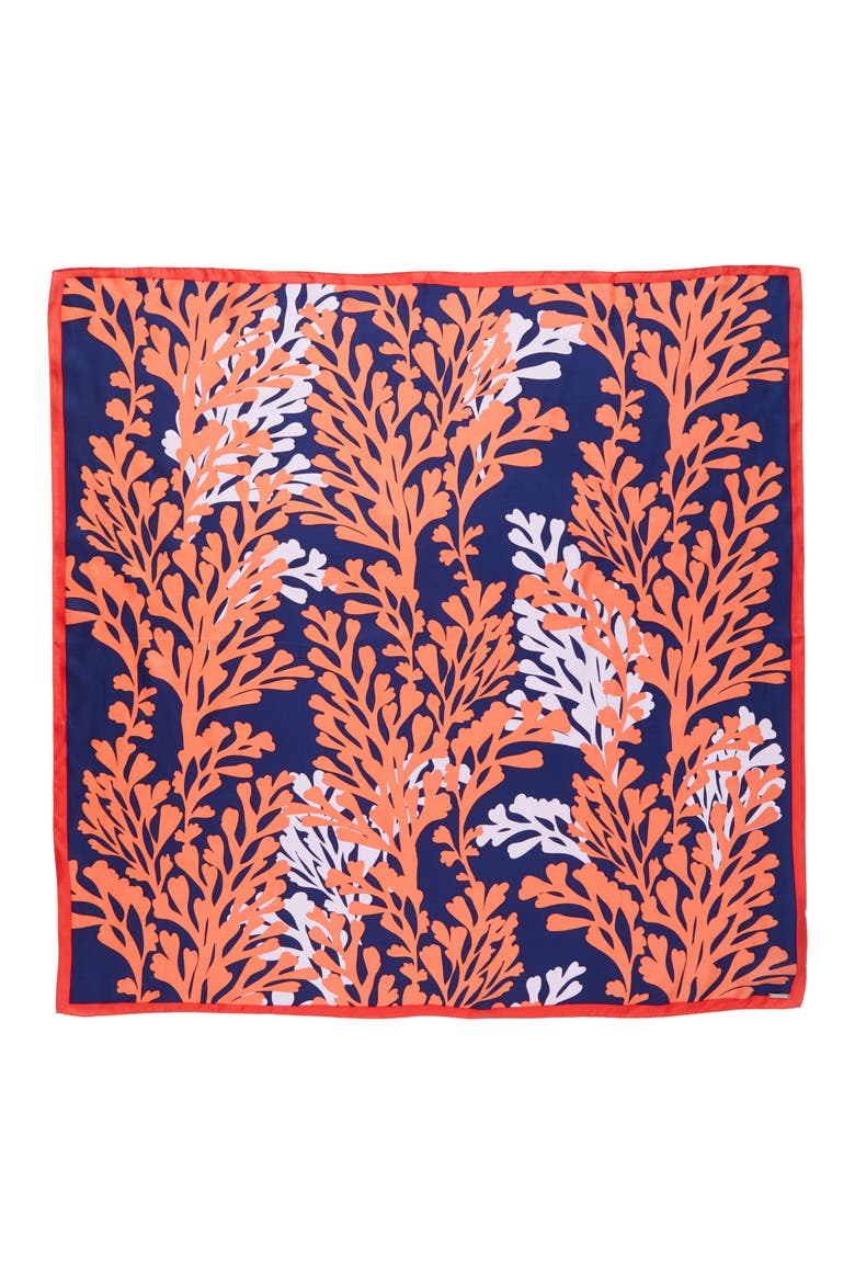 Square Silk Scarf, Alternate, color, BLUE DEPTH