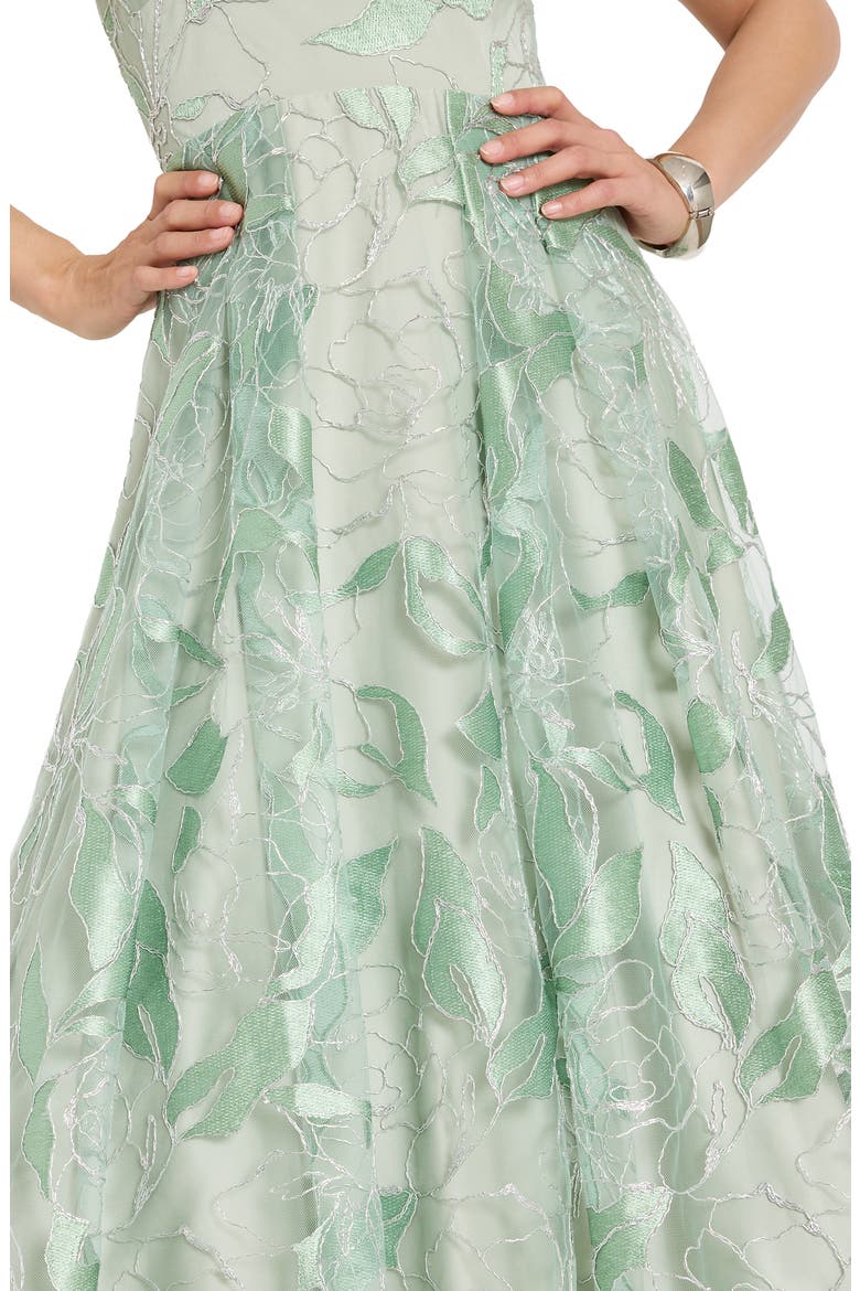 Metallic Soutache Sleeveless Midi Dress, Alternate, color, WILLOW/ SILVER
