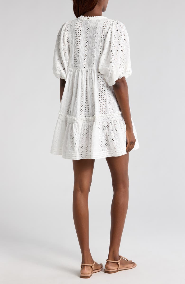 Poupette St Barth Aria Eyelet Cotton Cover-Up Minidress, Alternate, color, 