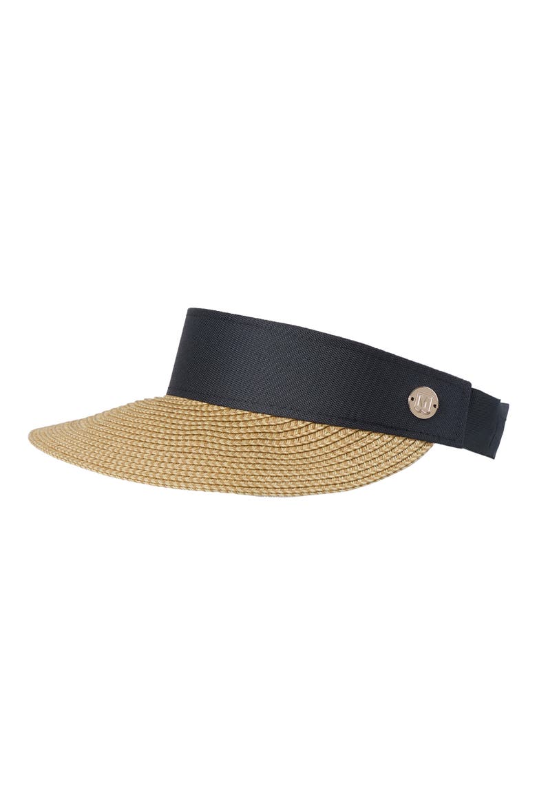 Straw Visor, Main, color, NATURAL/ BLACK