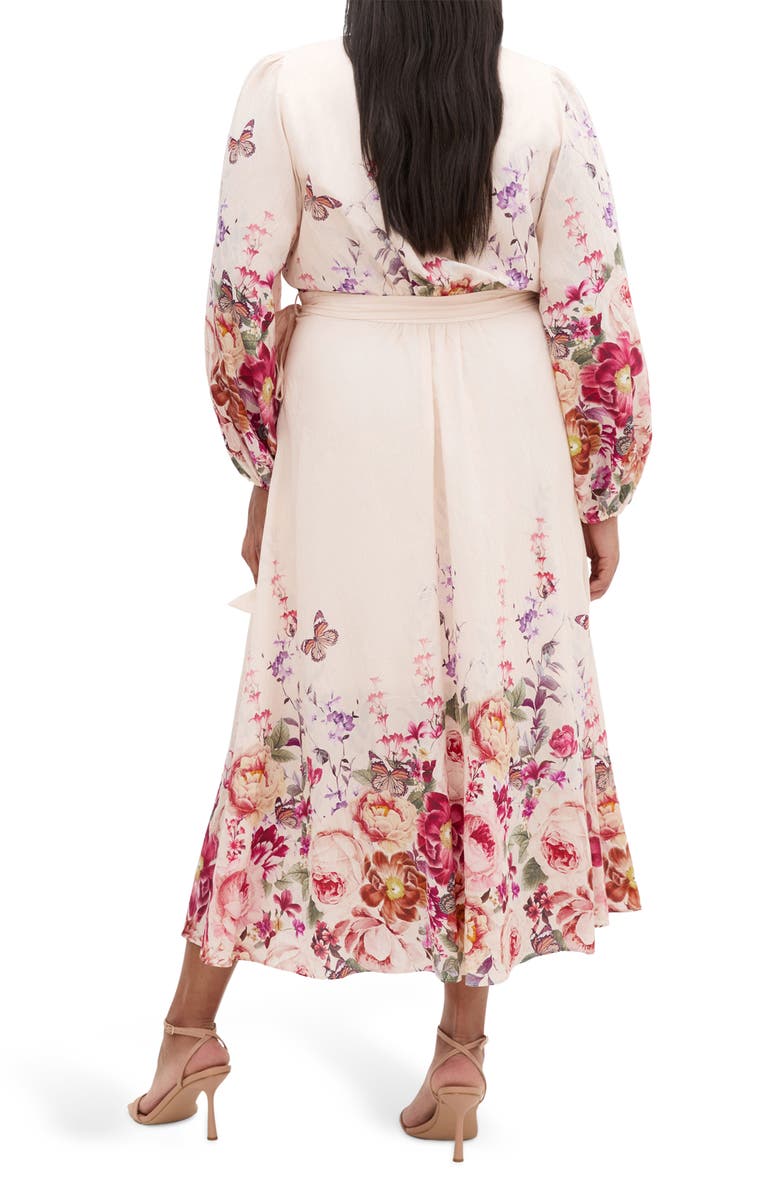 City Chic Anastasia Flutter Sleeve Midi Dress, Alternate, color, Eden Garden